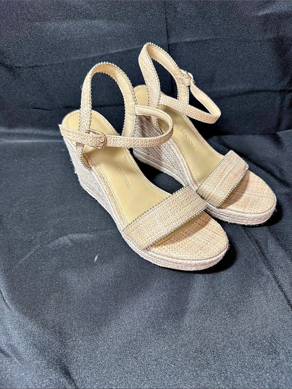 Anne Fontaine Oneca Wedge Espadrille Wedge Sandals Beige EU 39